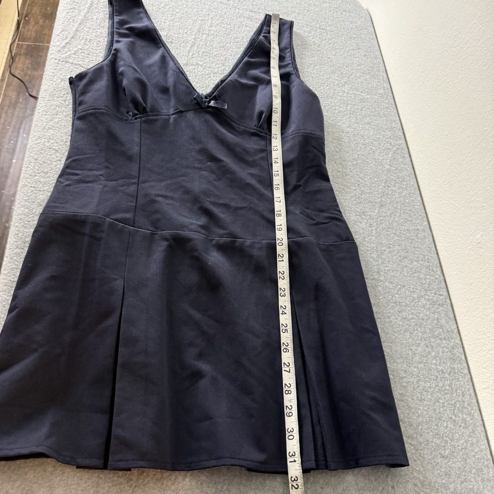 New Motel Ristia Dress Tailoring Navy Blue Womens Large Mini Preppy Babydoll - Picture 9 of 10